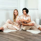 Bride and Groom Satin Pajama Sets for Couple Short Sleeves +