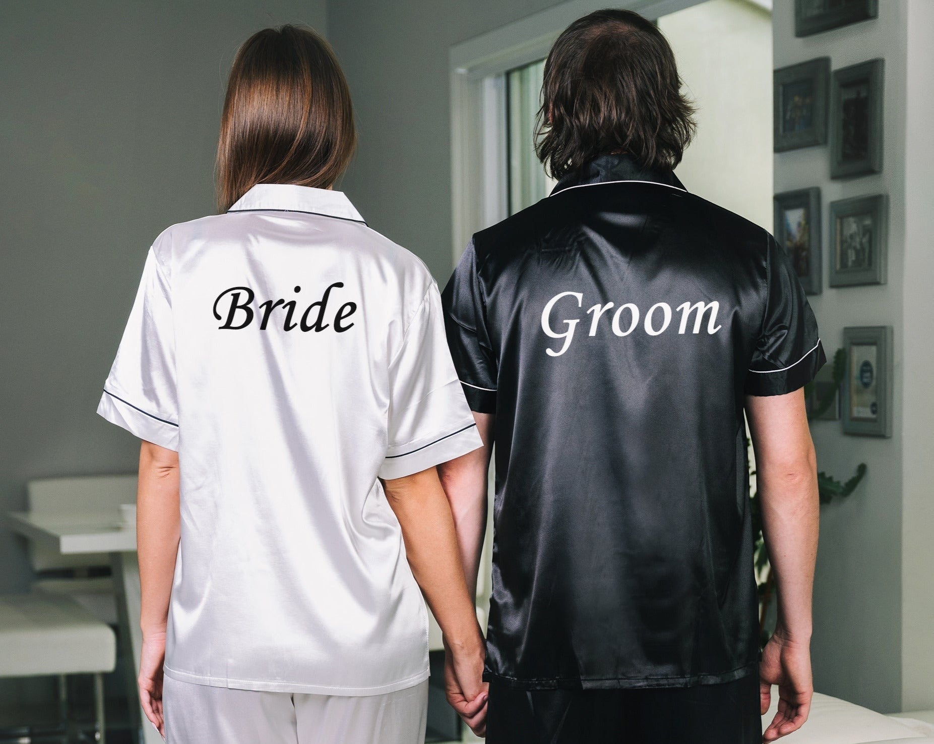 Bride and Groom Satin Pajama Sets for Couple Sunny Boutique Miami