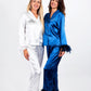 Bridesmaids Custom Silky Pajamas with feather - L+L - 