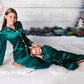 Christmas Family Matching Satin Pajama Sets Long Sleeves + 