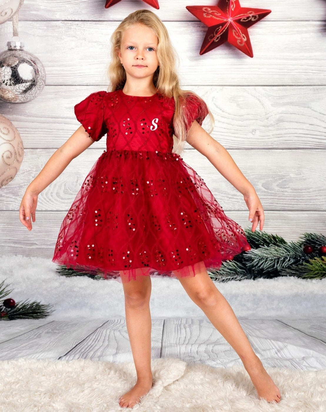 Christmas Girl Embroidery Tutu Dress - Kids clothes