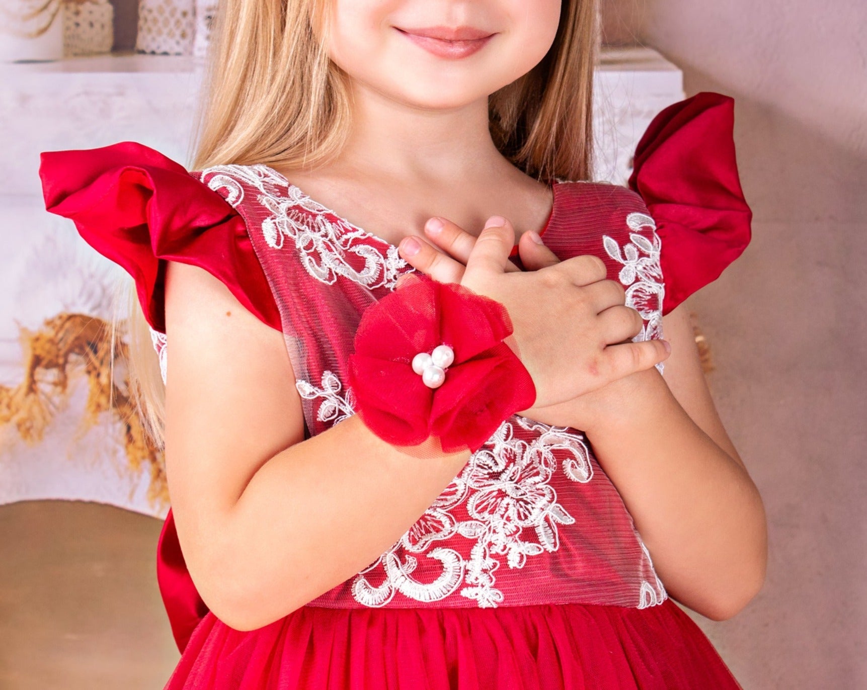 Christmas Girl Lace Dress - Kids clothes
