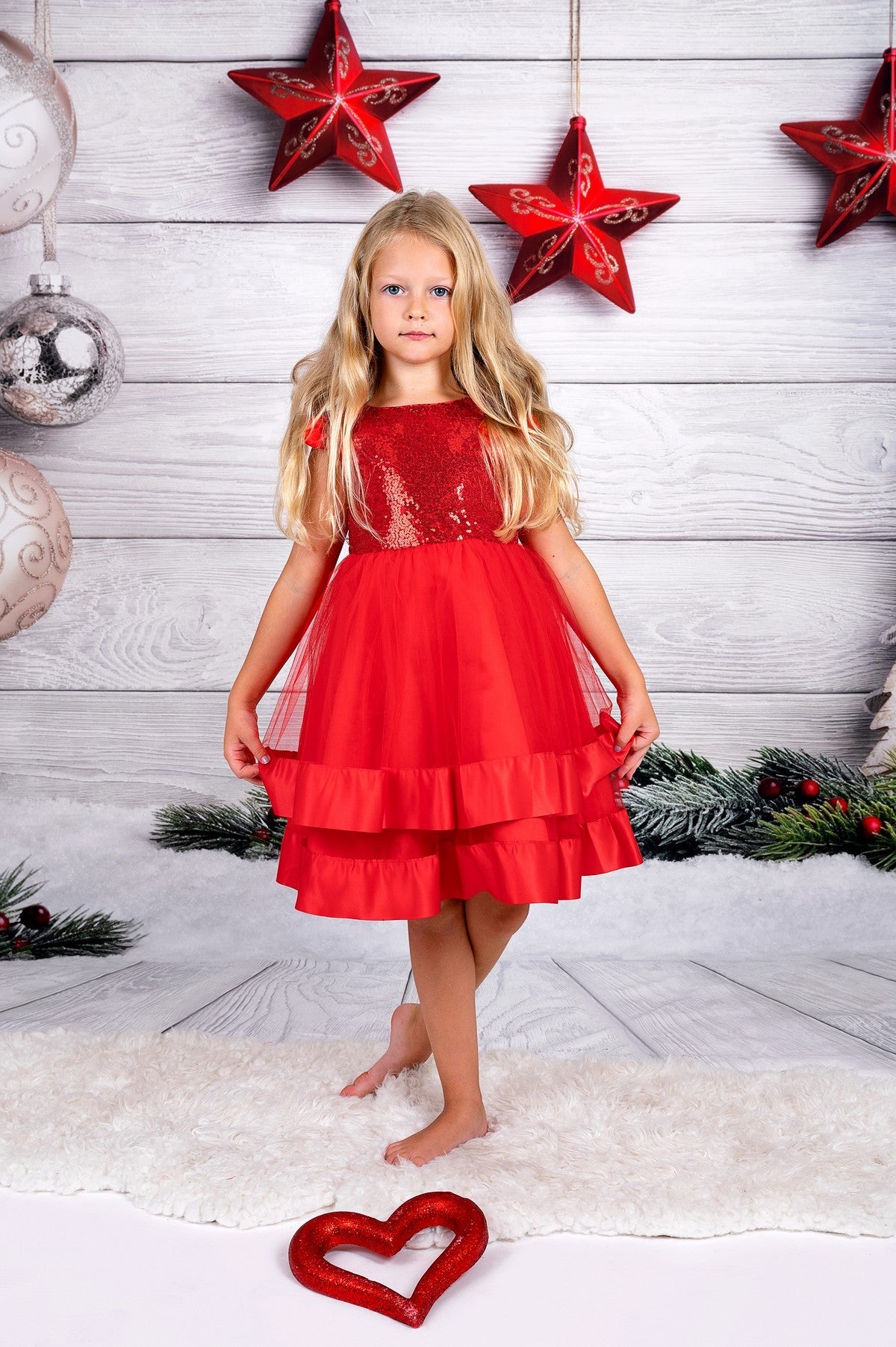 Christmas Girl Sequin Dress - Kids clothes