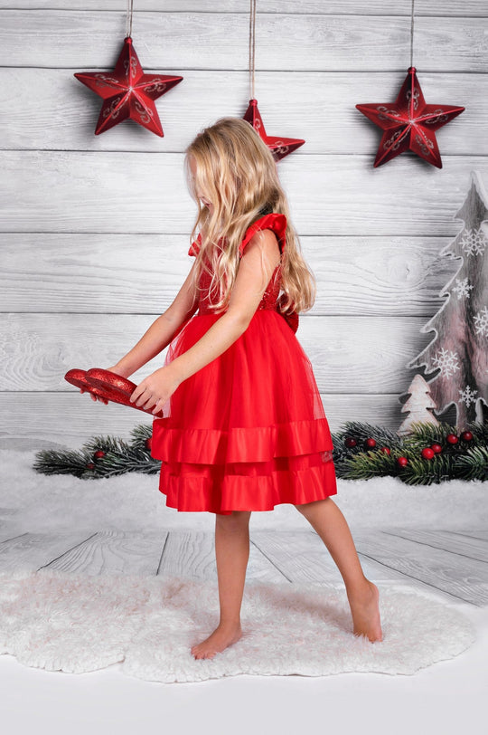 Christmas Girl Sequin Dress - Kids clothes