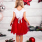 Christmas Girl Tutu Dress With Pearls - Kids clothes