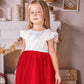 Christmas Girl Tutu Dress With Pearls - Kids clothes