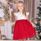 Christmas Girl Tutu Dress With Pearls - Kids clothes