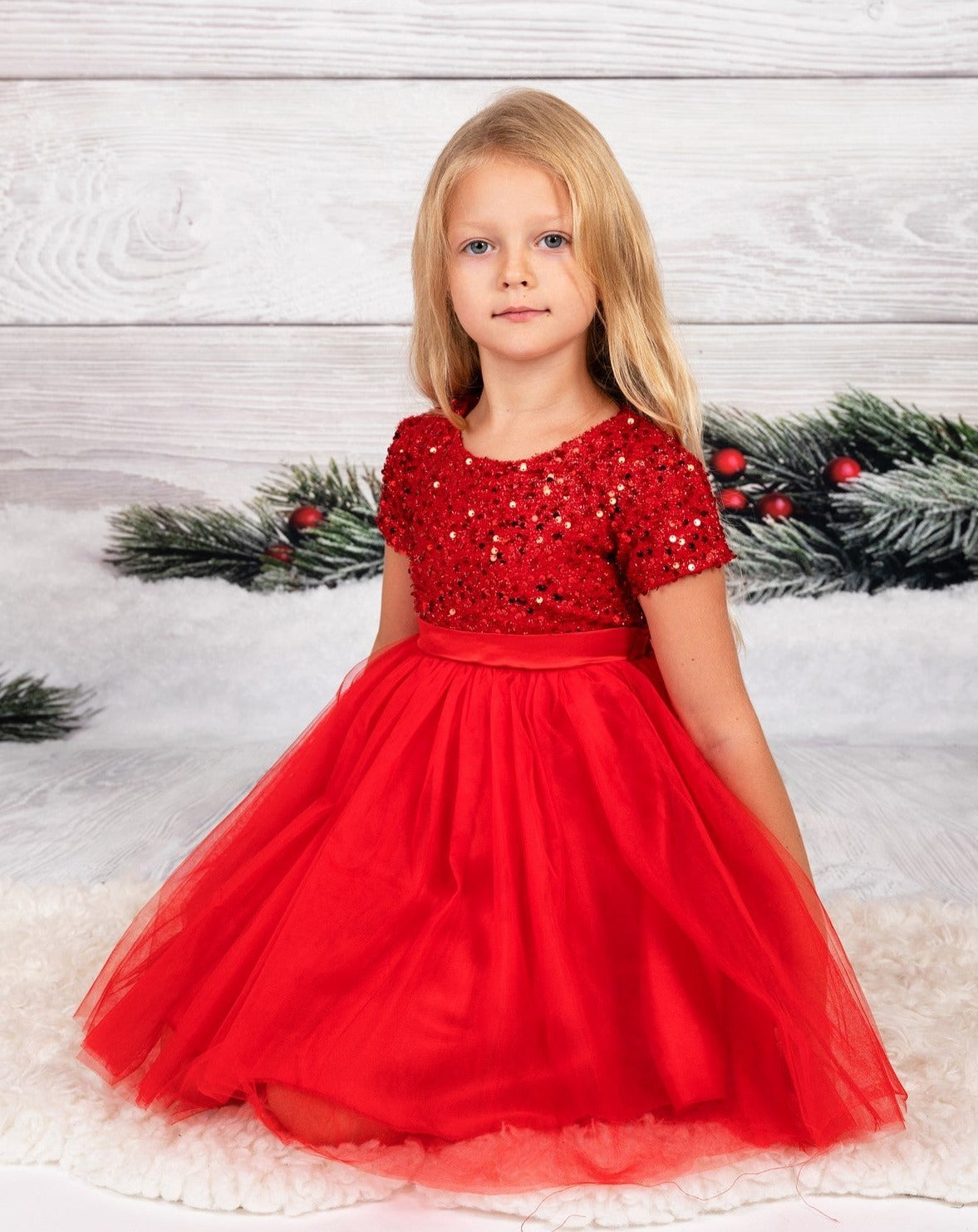 Buy HOP Kids Sequence Embellished Maroon Dress from Westside