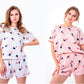 Cotton Hearts Print Pajama Set