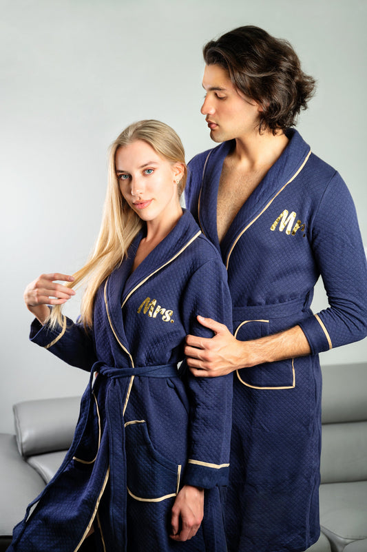 Collar Personalized Matching Bathrobes For Couples - custom 
