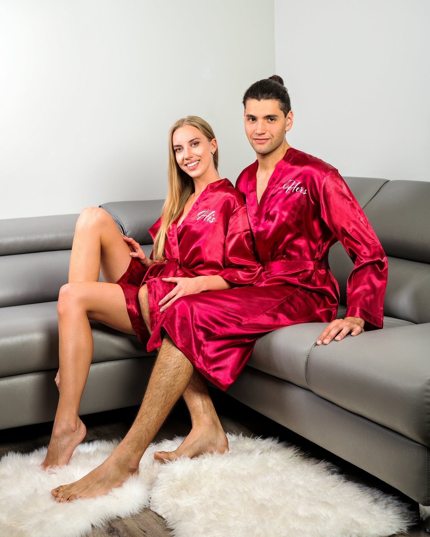 Matching Satin Robes Groom and Bride - women’s robes