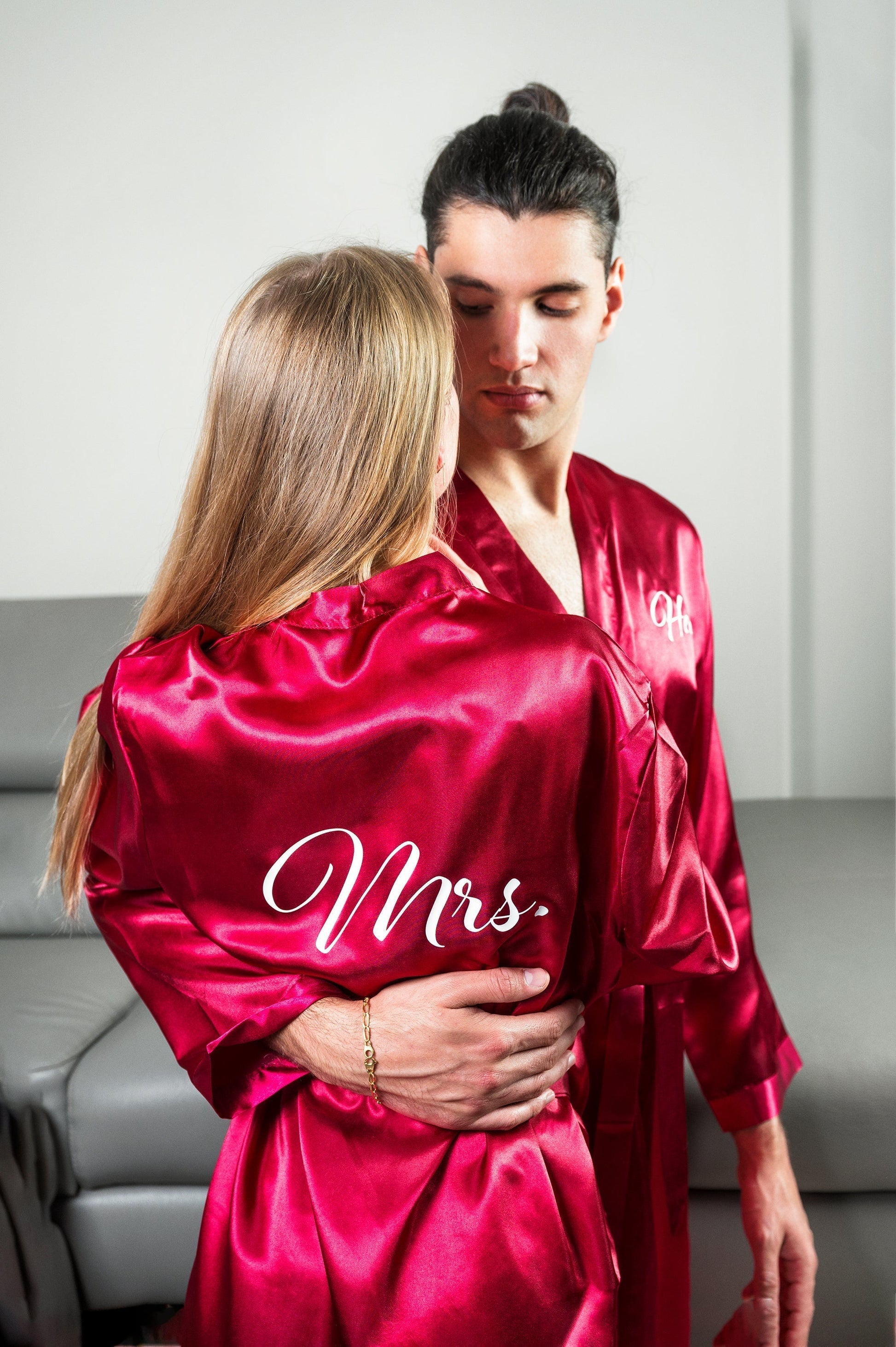 Matching Satin Robes Groom and Bride - women’s robes
