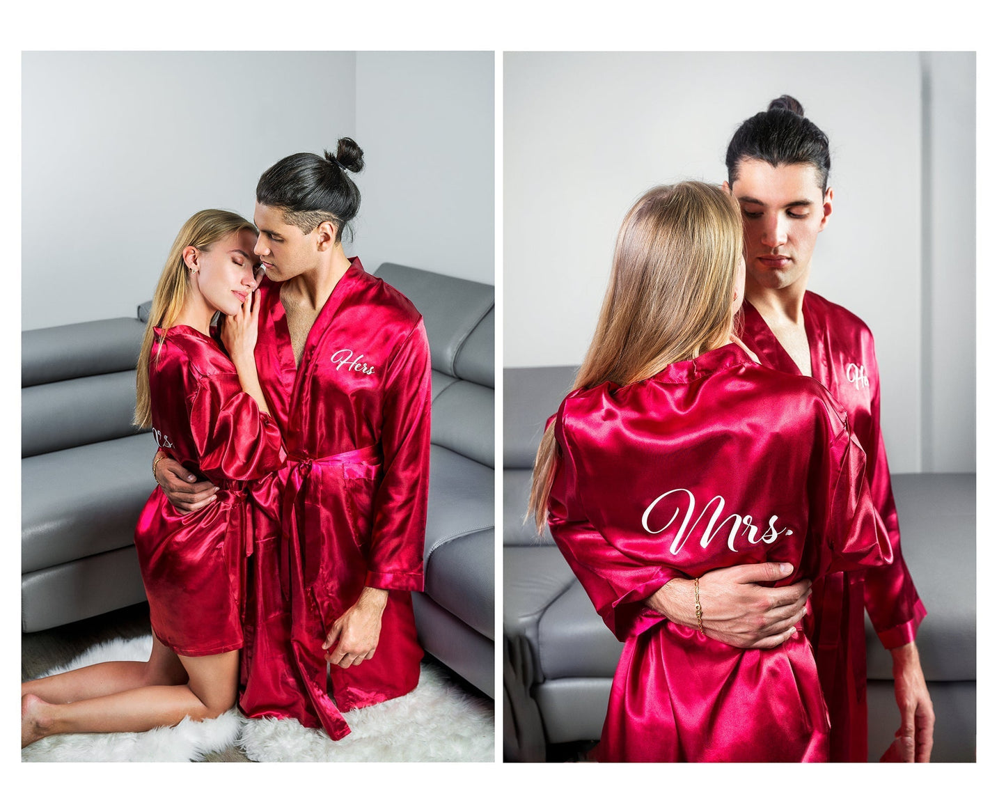Matching Satin Robes Groom and Bride - women’s robes