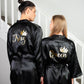 Matching Satin Robes Groom and Bride - Women / S/M / Black -