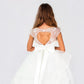 Flower Girls Lace Layered Heart Open Back Dress