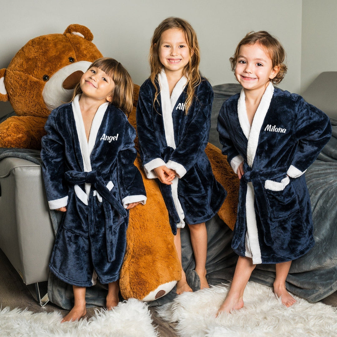 Custom Kids Plush Birthday Spa Bathrobes - kids bathrobes