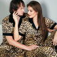 Custom Leopard Print Satin Pajamas for Couple - Pajamas for 