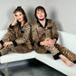 Custom Leopard Print Satin Pajamas for Couple - Pajamas for 