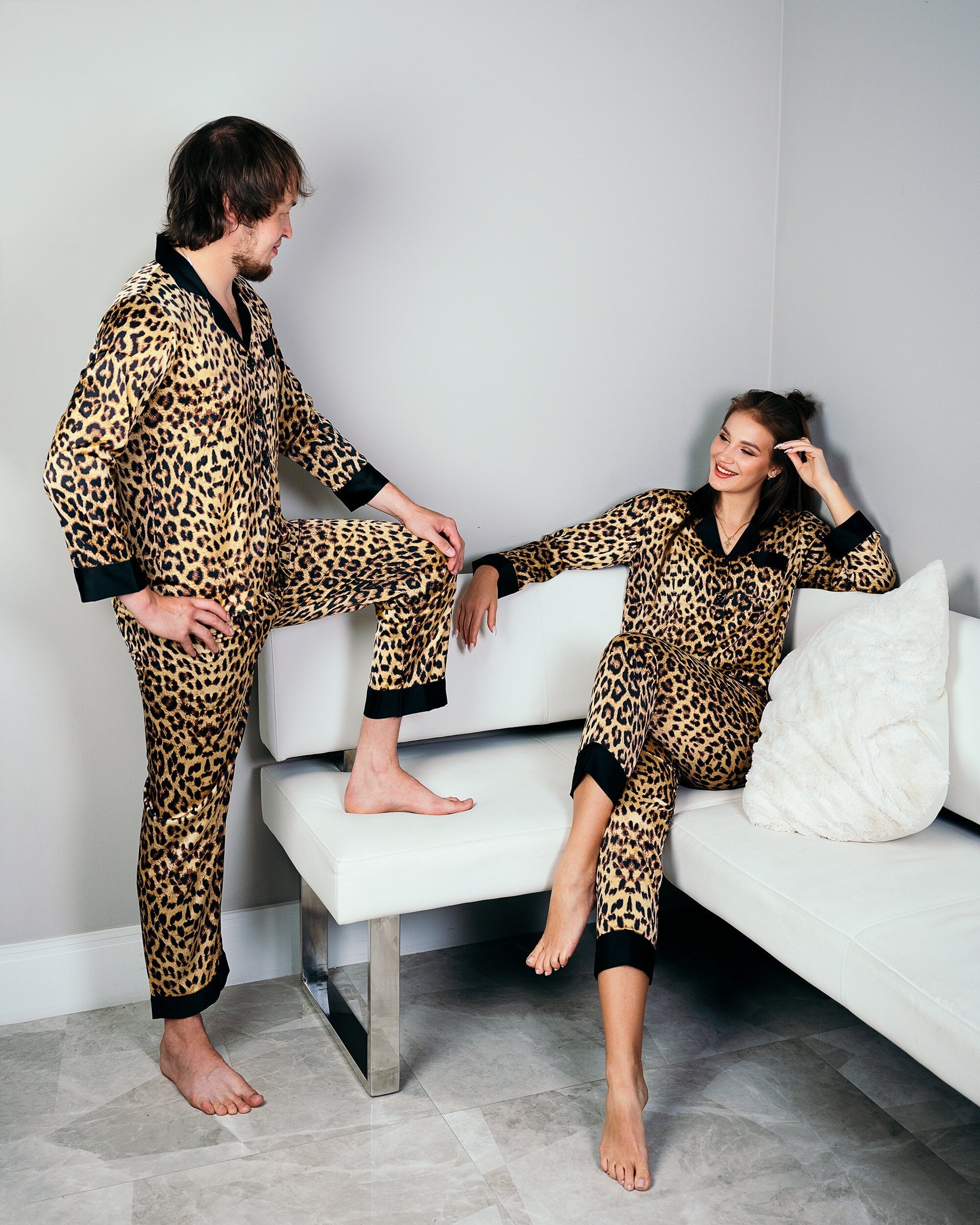 Couple satin online pajamas