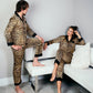 Custom Leopard Print Satin Pajamas for Couple - Pajamas for 