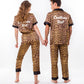 Custom Leopard Print Satin Pajamas for Couple - Pajamas for 