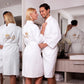 Custom Long Waffle Cotton Bathrobes for Couple - couple 