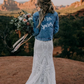 Bridal Denim Jacket with Pearls - Custom jackets