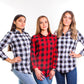 Custom Plaid Buffalo Bridesmaid Shirts Buttons up - Kids 