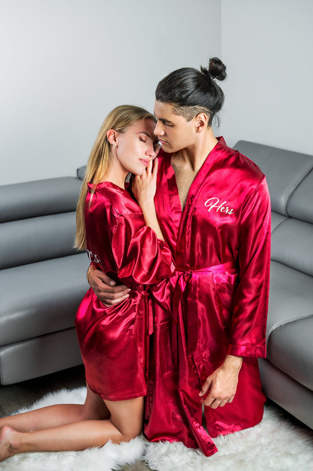 Full Sleeve Satin Robe for Men & Women Robes for Couple with
