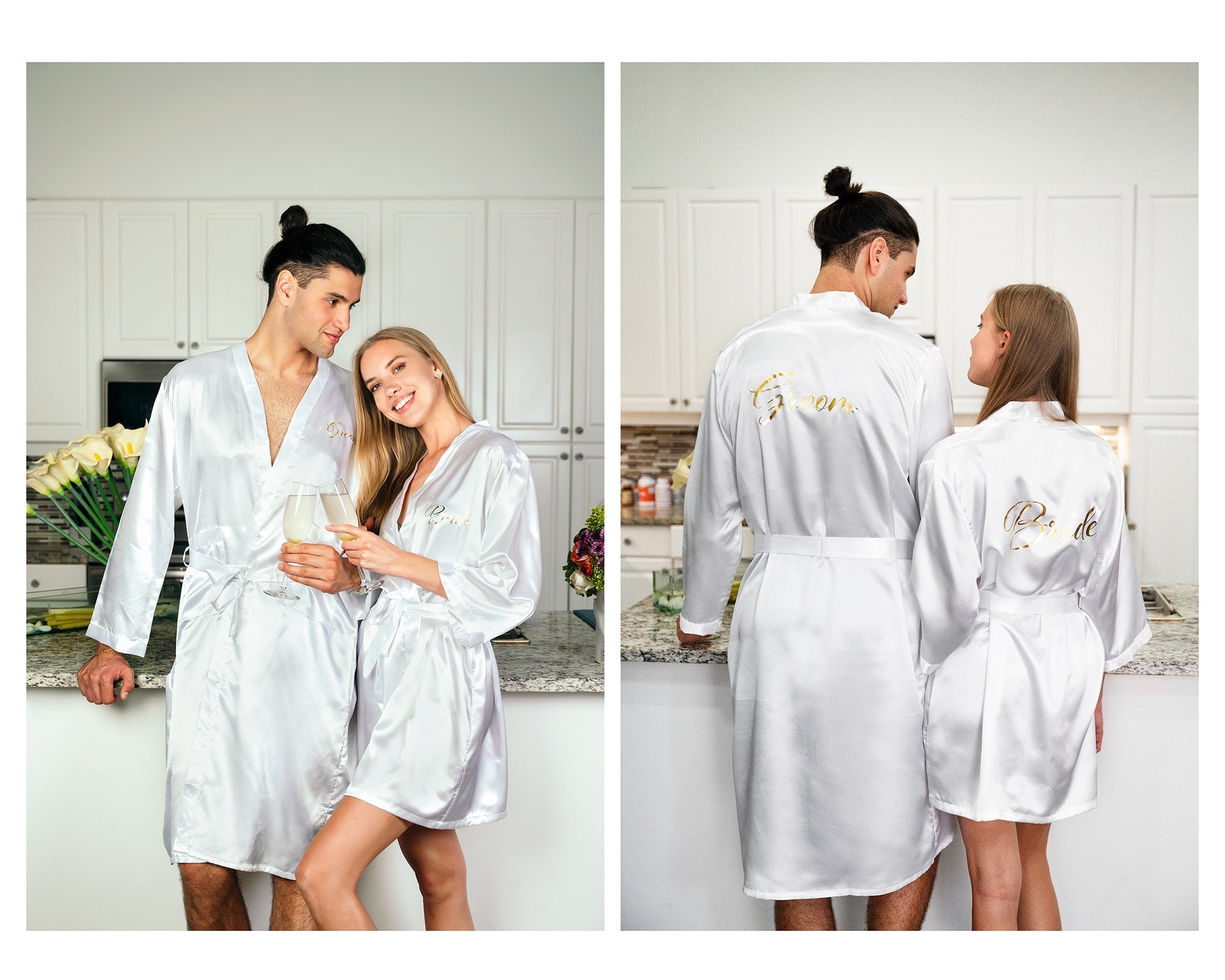 White 2024 satin robe