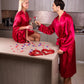 Custom Wedding Satin Robes For Groom and Bride - couple 