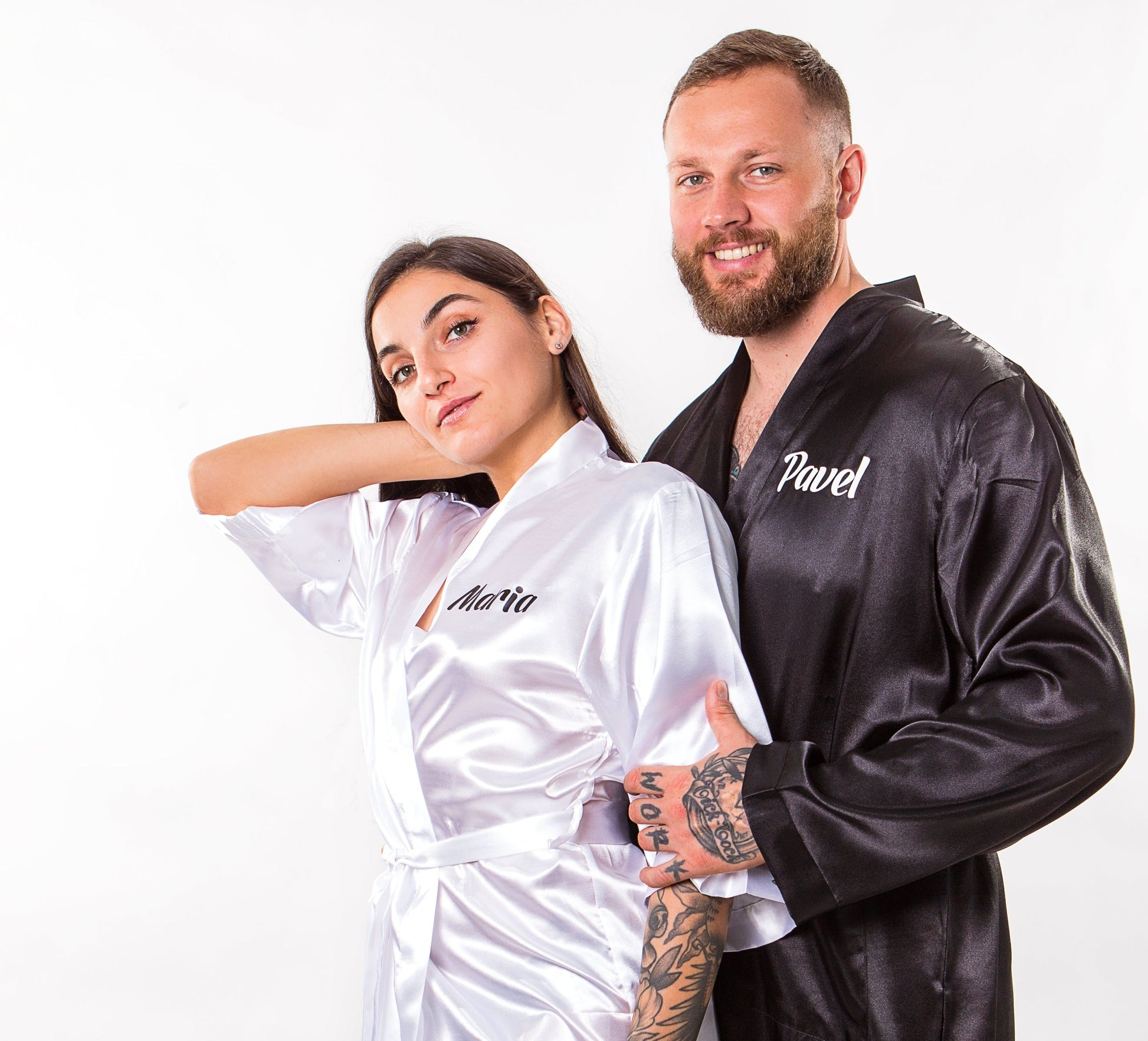 Matching Satin Robes Groom and Bride - women’s robes
