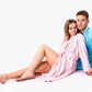Customized Cozy Terry Bathrobes for Couple - S / Pink - 