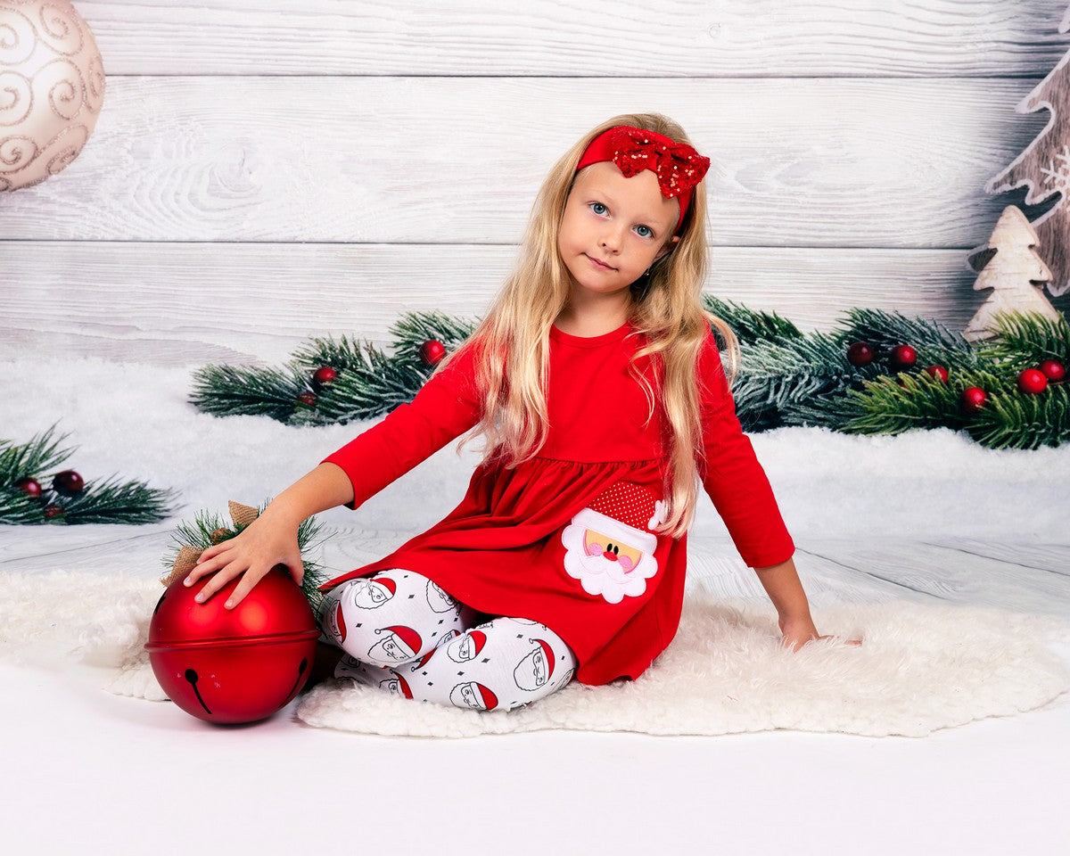 Customized Girls Set Top + Leggings Christmas Outfit - Kids 