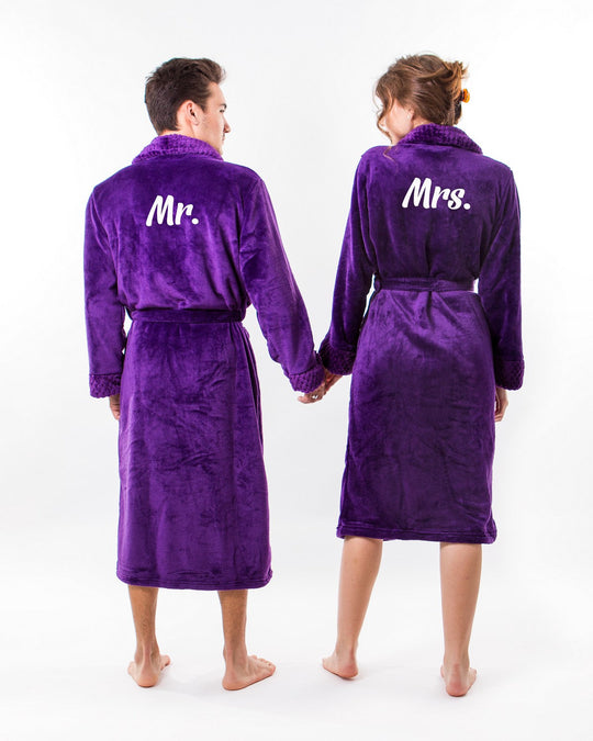 Customized Long Bathrobes King and Queen for Couple Style 2 