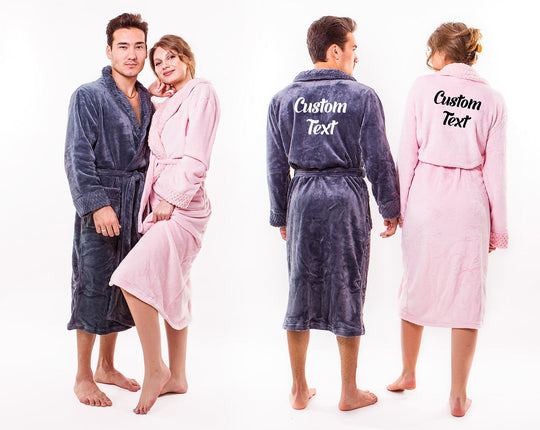 Customized Long Bathrobes King and Queen for Couple Style 2 