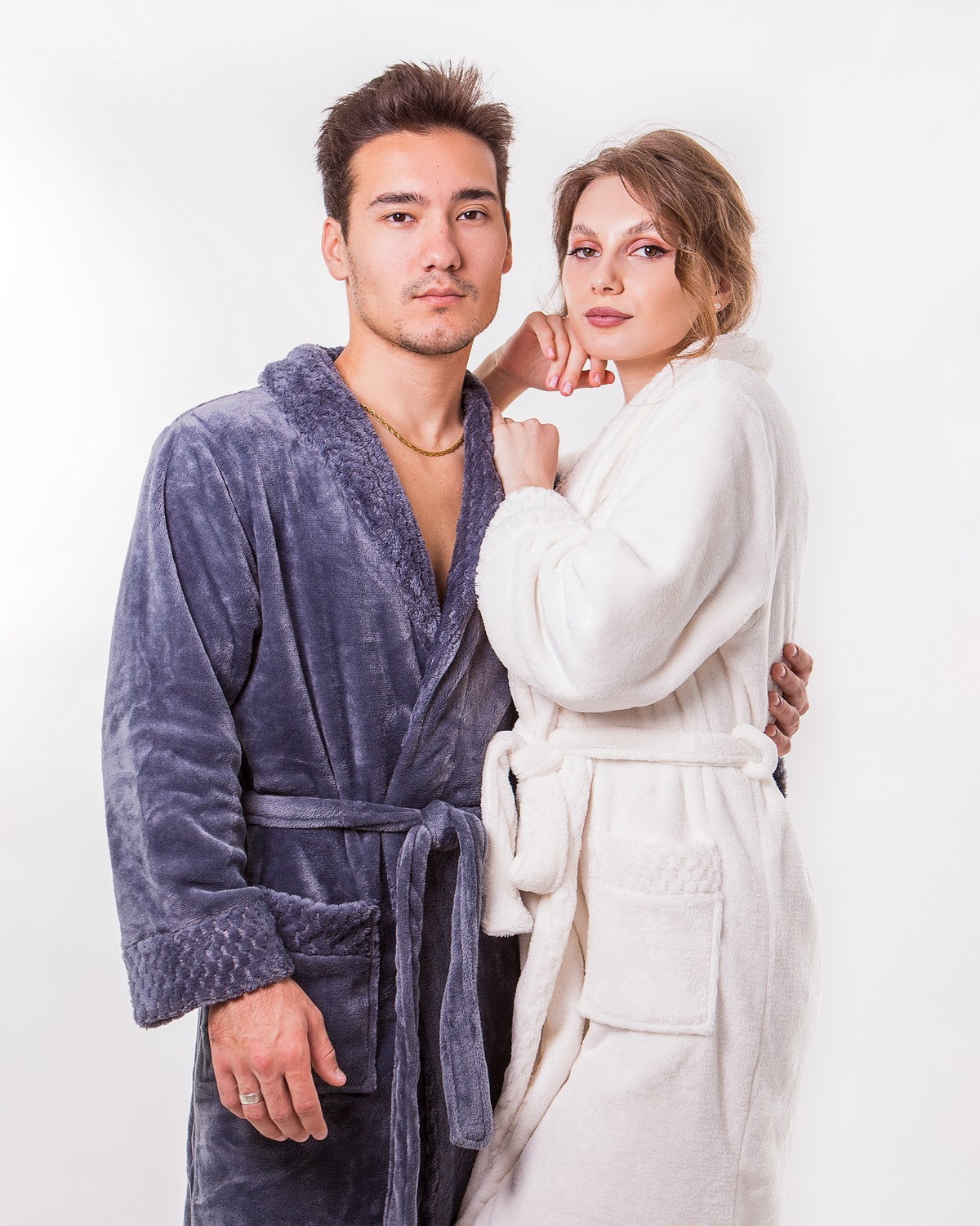 Customized Long Bathrobes King and Queen for Couple Style 2 