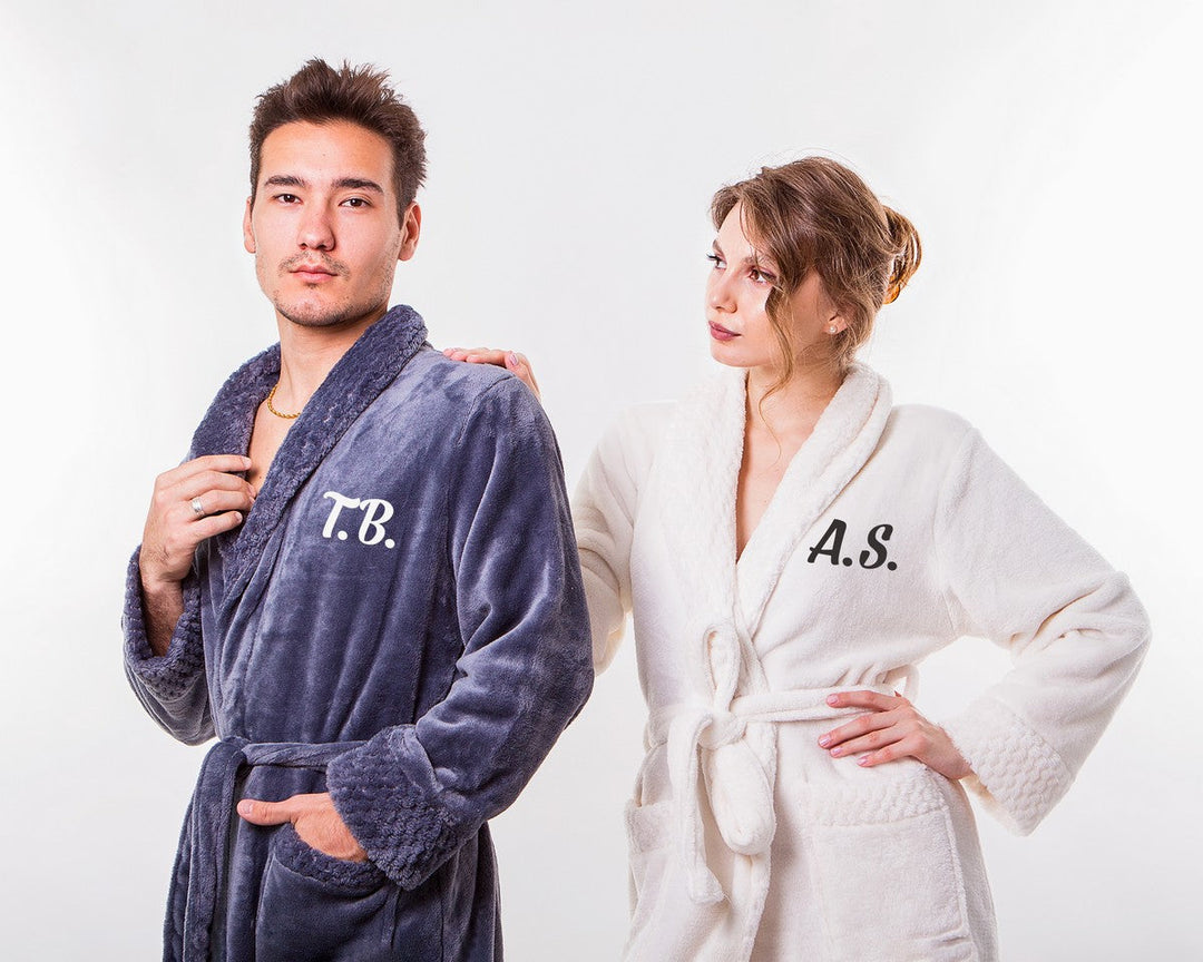 Customized Long Bathrobes King and Queen for Couple Style 2 