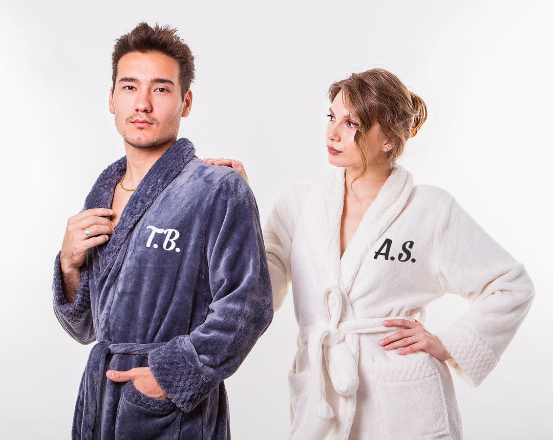 Customized Long Bathrobes King and Queen for Couple Style 2 