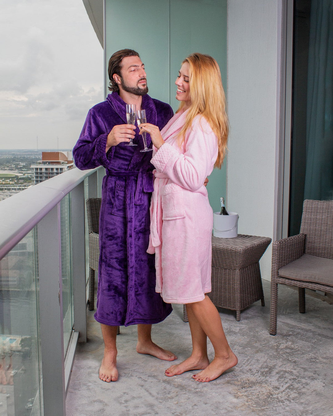 Customized Long Bathrobes King and Queen for Couple Style 2 