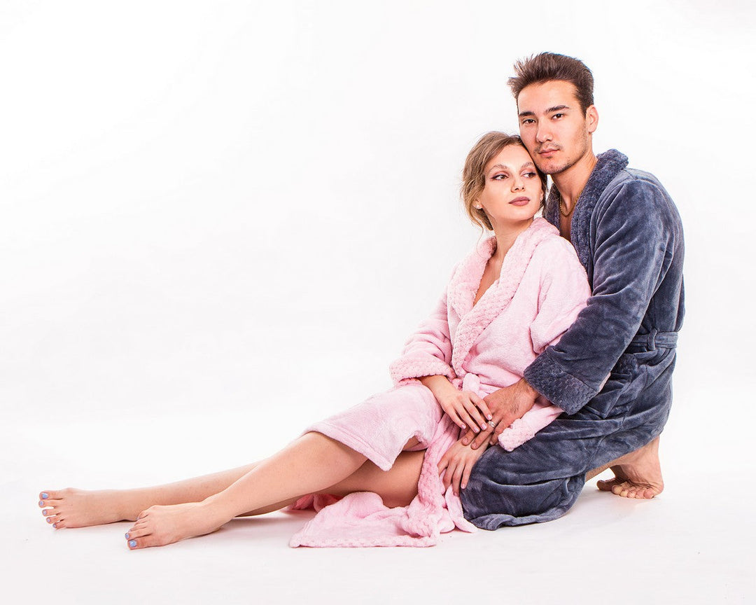 Customized Long Bathrobes King and Queen for Couple Style 2 