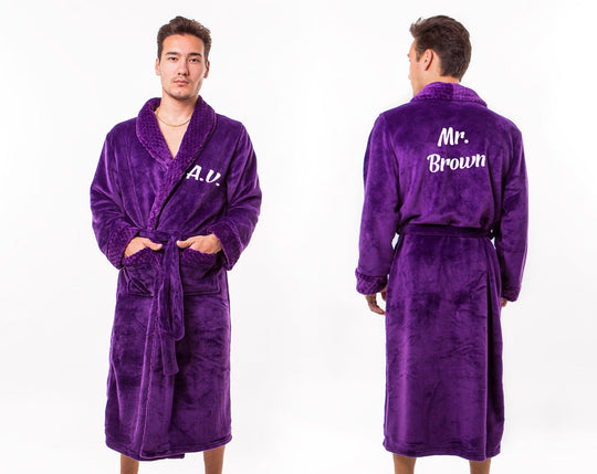 Customized Long Bathrobes King and Queen for Couple Style 2 