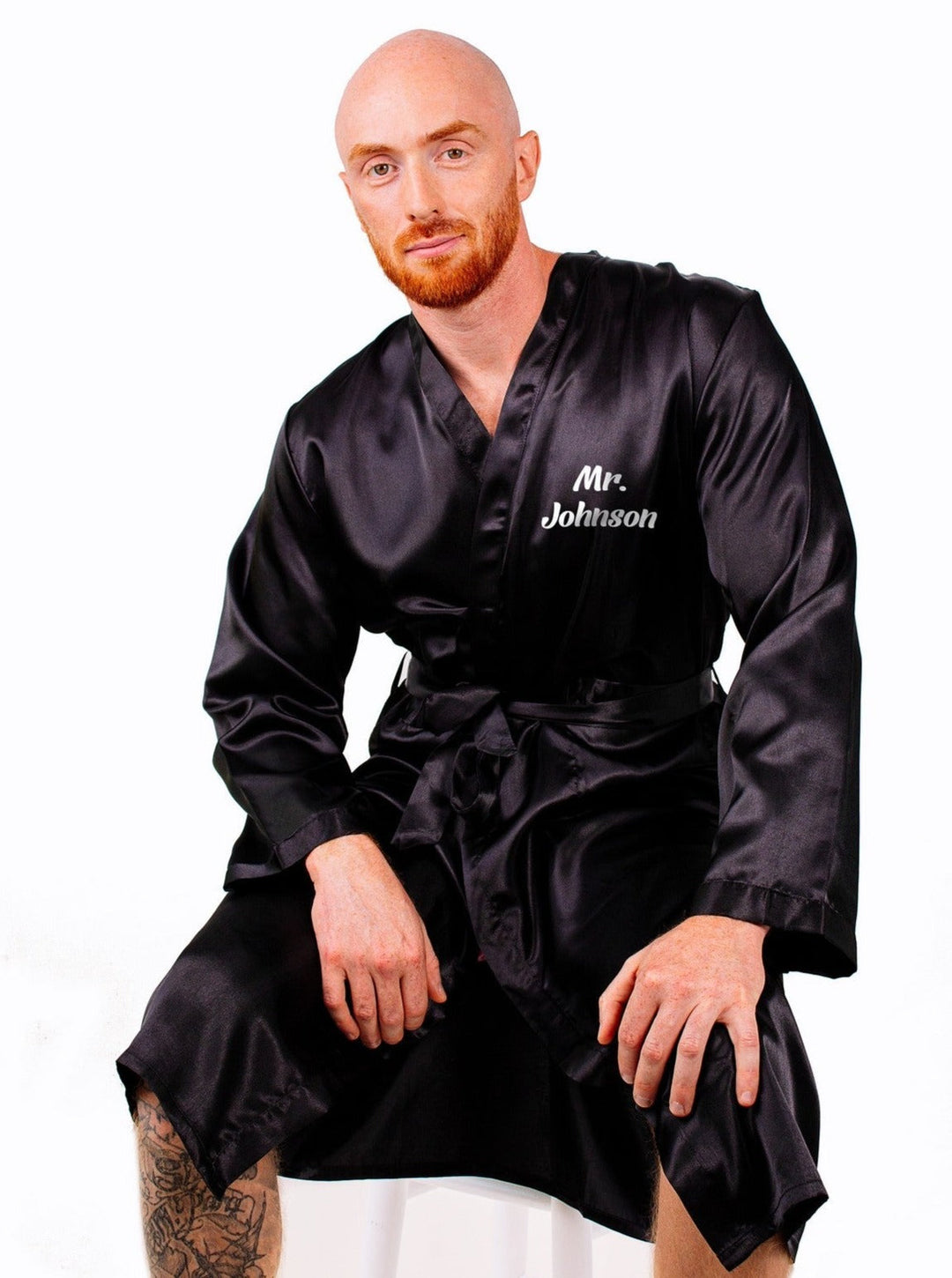 mens personalised silk dressing gown Custom Silk Robes Men