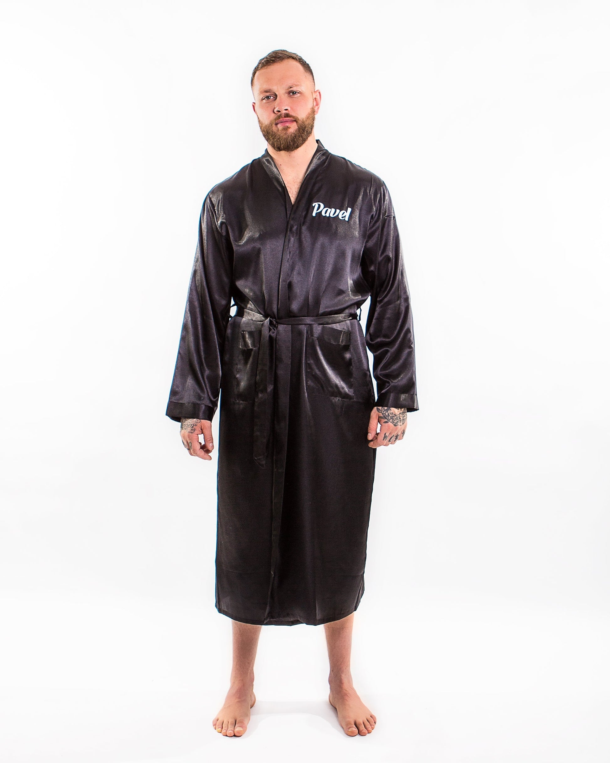 Customized Men’s Satin Robe - men’s robes