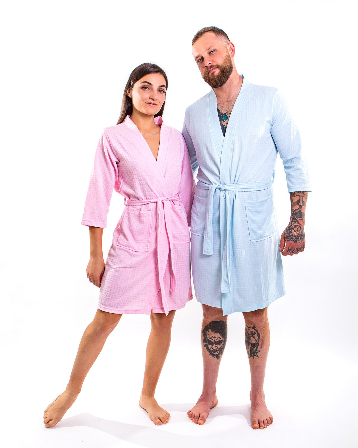 Customized Waffle Knit Robes for Couple - couple custom 