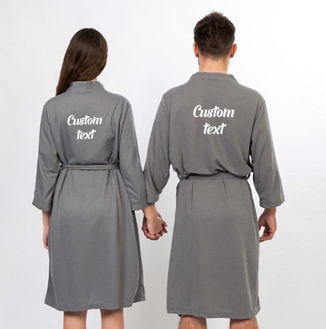 Cotton waffle-knit his and hers robes set for couples – Bridesmaid's World