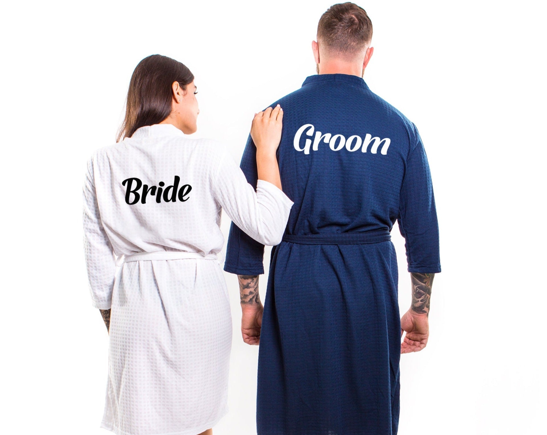 Customized Waffle Knit Robes for Couple - custom bathrobes