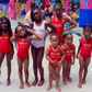Birthday Girl and Her Custom Swimsuits for Kids