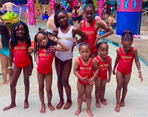 Birthday Girl and Her Custom Swimsuits for Kids