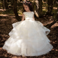 Flower Girls Lace Layered Heart Open Back Dress